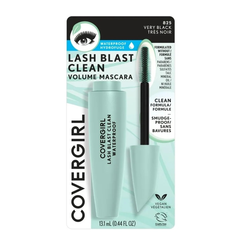 Covergirl‎ Lash Blast Clean WATERPROOF Volume Mascara 825 VERY BLACK 0.44 FL OZ
